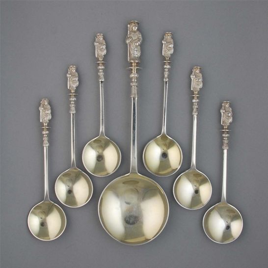 Victorian Apostle Spoons Sheffield 1874 by Martin Hall & Co
